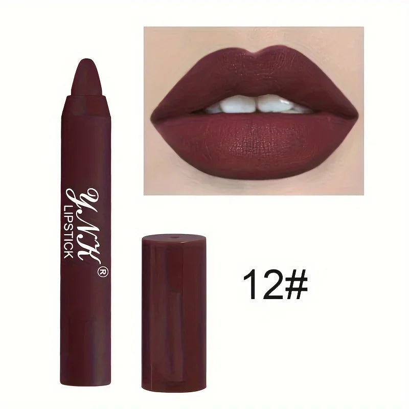 12-Color Velvet Matte Lipstick Set – Waterproof, Long-Lasting Lip Liners & Lip Tint