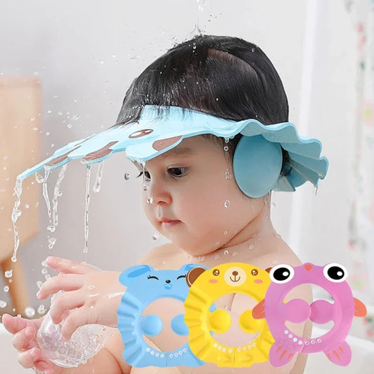 Durable &amp; Adjustable Baby Shower Sun Hat – Waterproof, Splash-Proof Cap for Tear-Free Bath Time