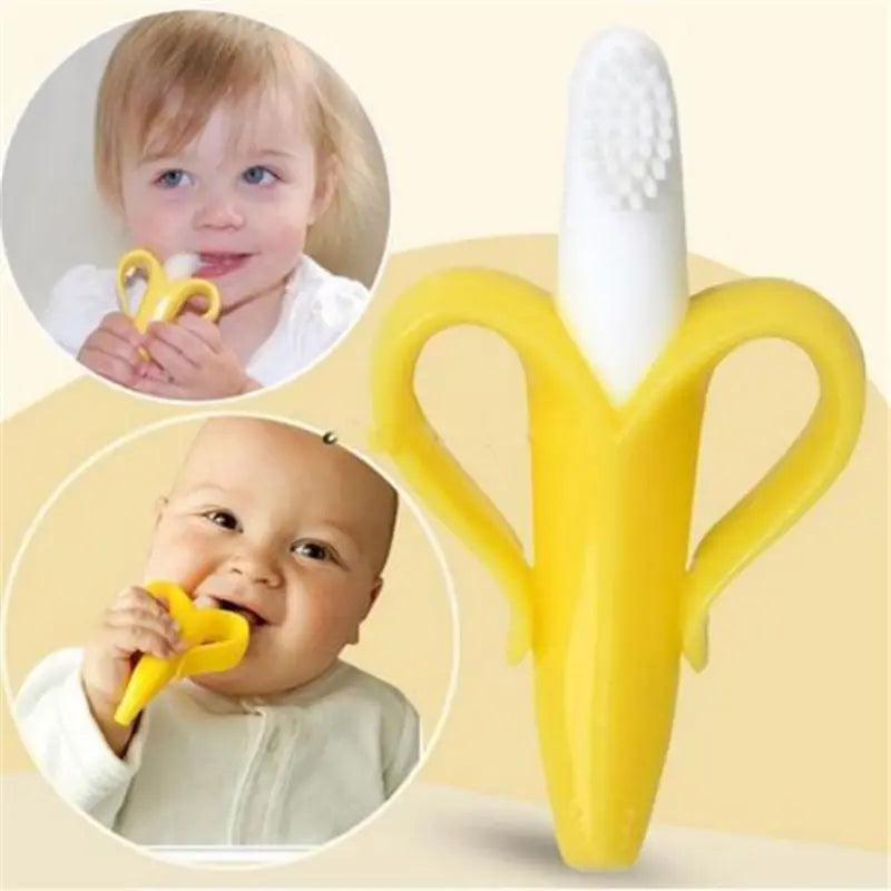 BPA-Free Banana Shape Baby Teether & Training Toothbrush