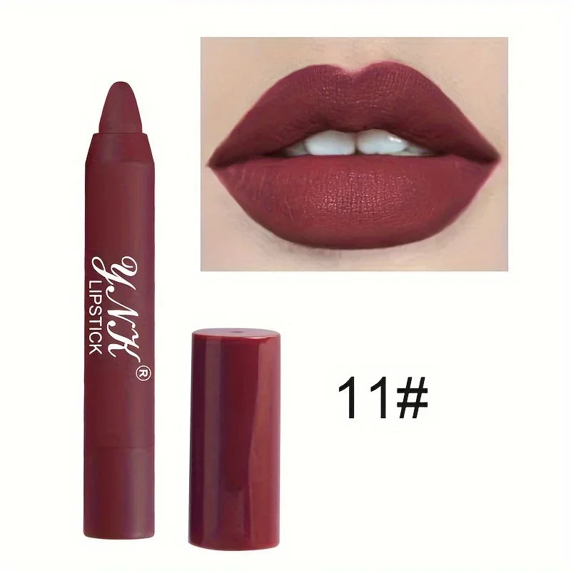 12-Color Velvet Matte Lipstick Set – Waterproof, Long-Lasting Lip Liners & Lip Tint