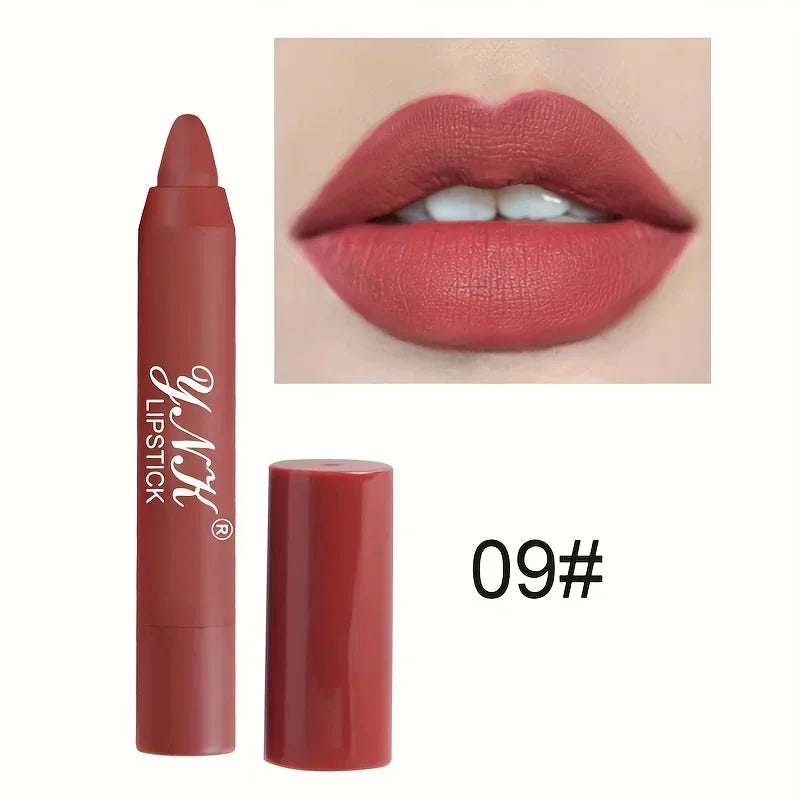 12-Color Velvet Matte Lipstick Set – Waterproof, Long-Lasting Lip Liners & Lip Tint