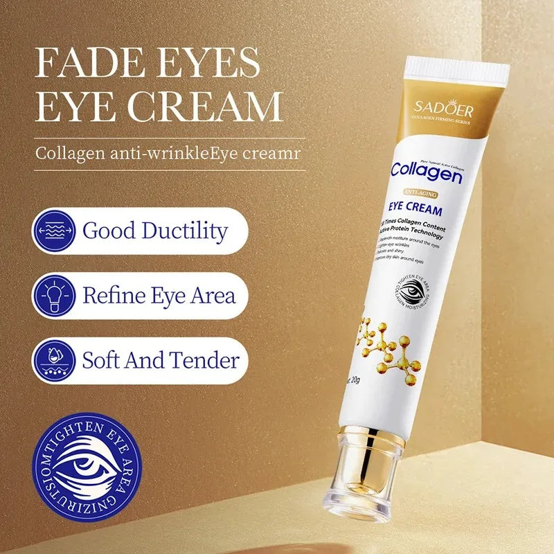 SADOER Collagen Eye Cream – Anti-Dark Circles, Firming & Moisturizing for Puffiness and Eye Bags