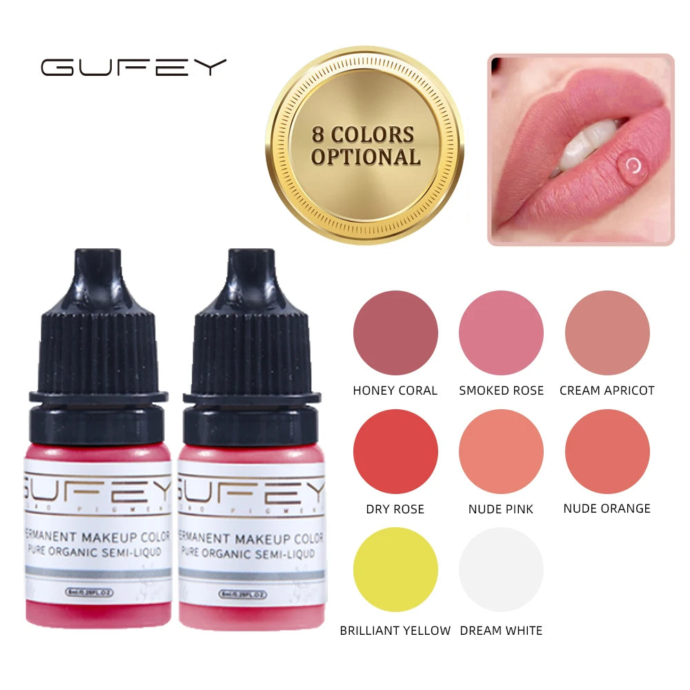 8ml Lip Tint Tattoo & Microblading Pigments Ink for Permanent Makeup - Nude Color Tattoo Paints for Eyebrows, Lips & Body Art