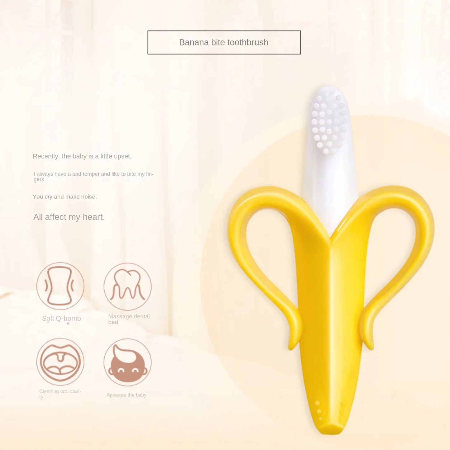 BPA-Free Banana Shape Baby Teether & Training Toothbrush