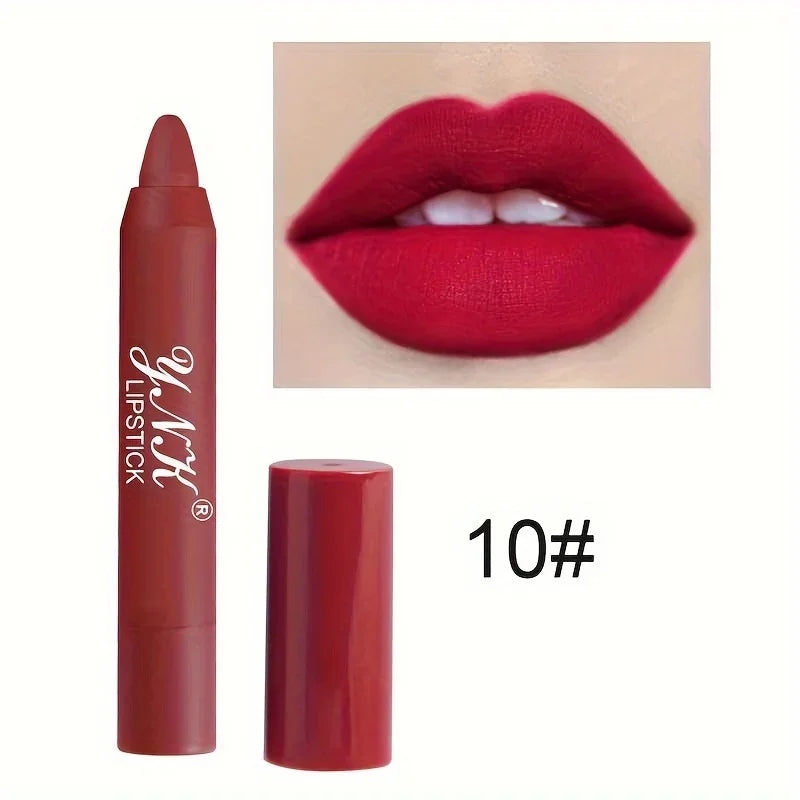 12-Color Velvet Matte Lipstick Set – Waterproof, Long-Lasting Lip Liners & Lip Tint