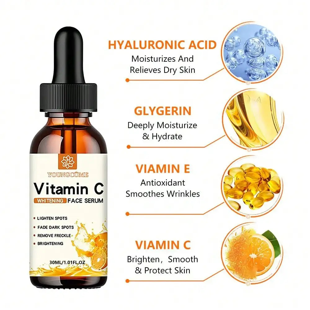 Vitamin C Facial Essence with Hyaluronic Acid – Dark Spot Remover & Anti-Aging Moisturizer (30ml)