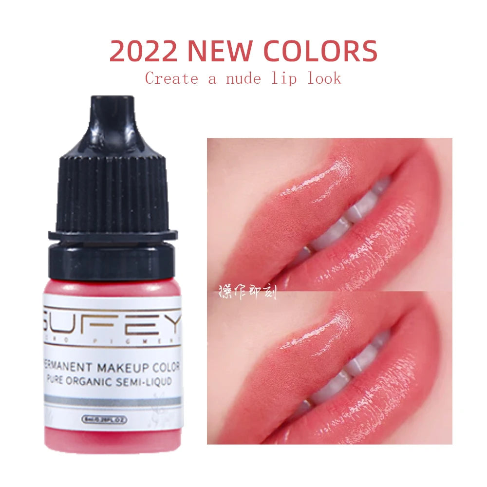 8ml Lip Tint Tattoo & Microblading Pigments Ink for Permanent Makeup - Nude Color Tattoo Paints for Eyebrows, Lips & Body Art