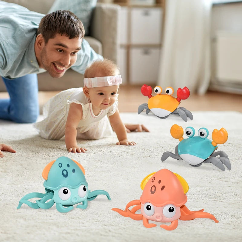 Kids Induction Escape Crab Octopus Crawling Toy Baby Electronic Pets Musical Toys Educational Toddler Moving Toy Christmas Gift