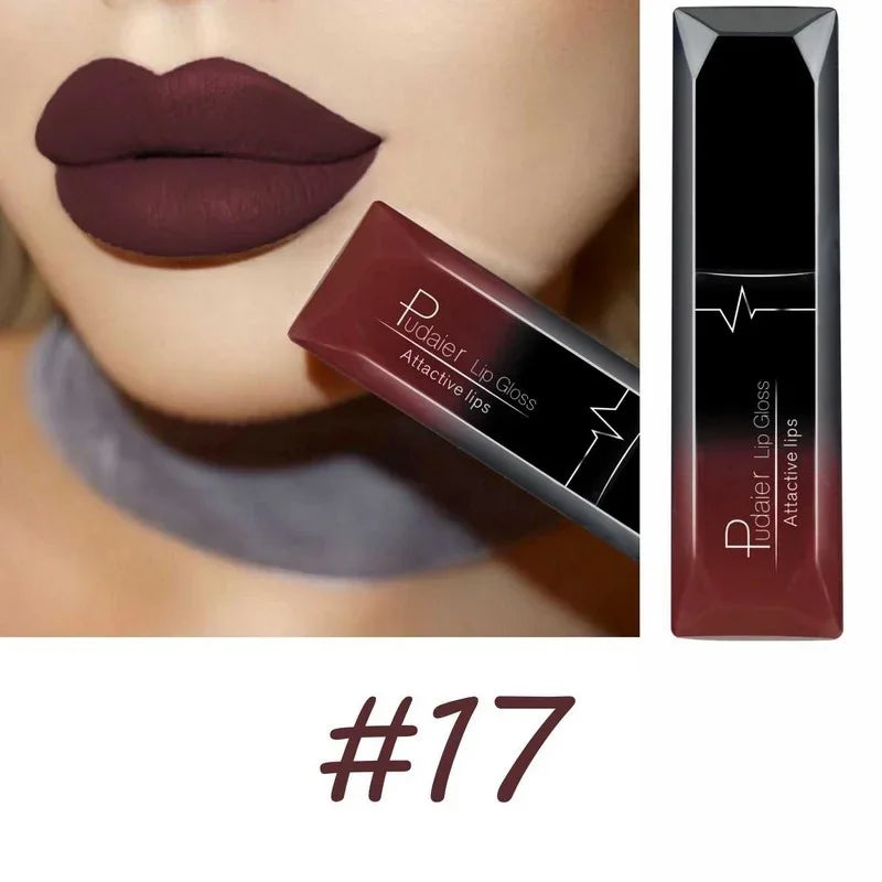 17-Color Sexy Matte Liquid Lipstick – Long-Lasting Lip Gloss & Cream for Bold, Stunning Lips!