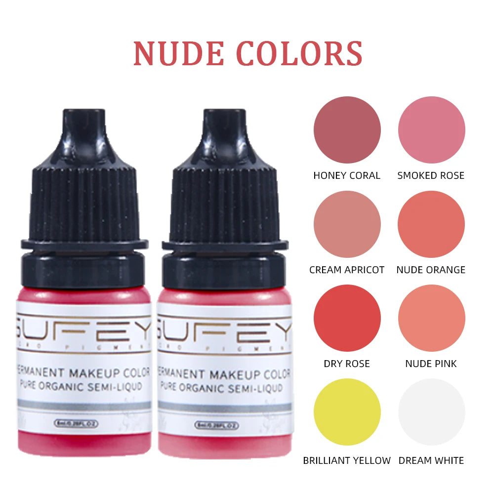 8ml Lip Tint Tattoo & Microblading Pigments Ink for Permanent Makeup - Nude Color Tattoo Paints for Eyebrows, Lips & Body Art