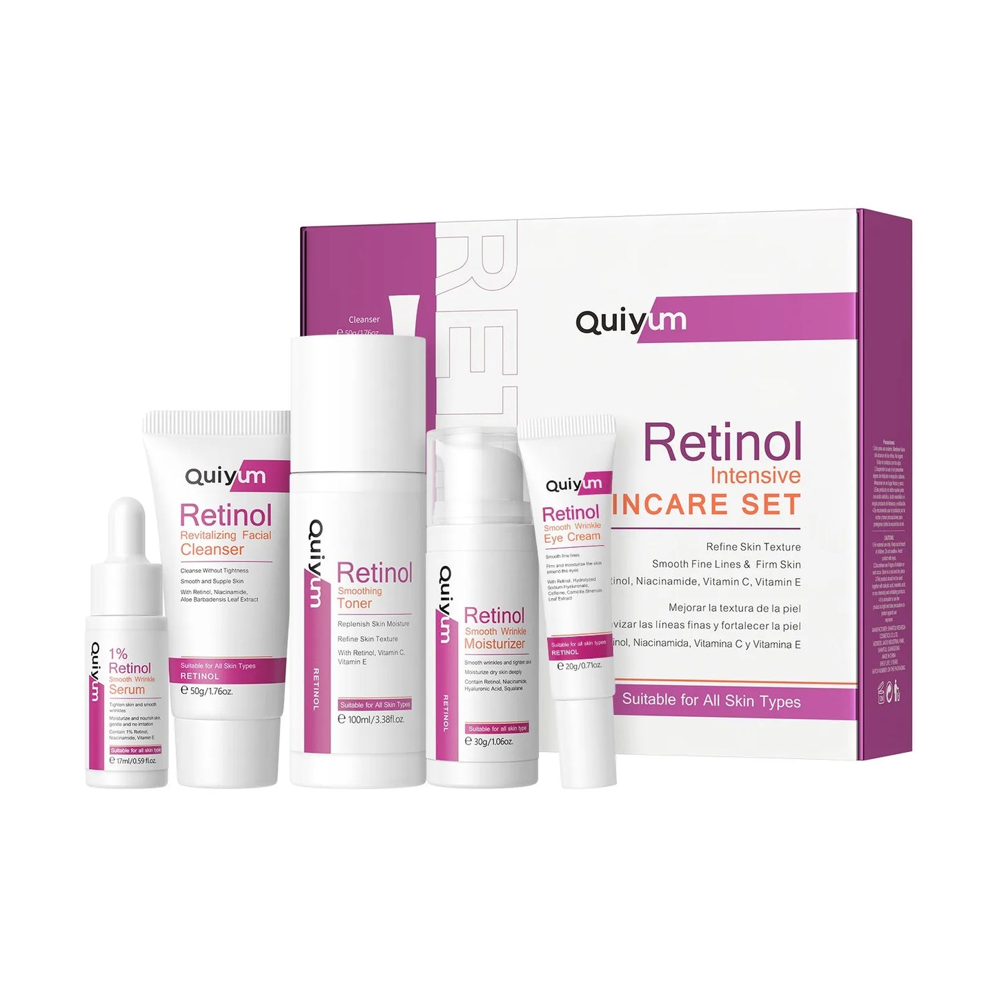 Retinol Facial Skin Care Set – Cleanse, Tone & Moisturize